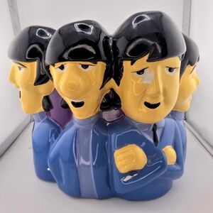 Blue and Yellow Ceramic Figurine Set